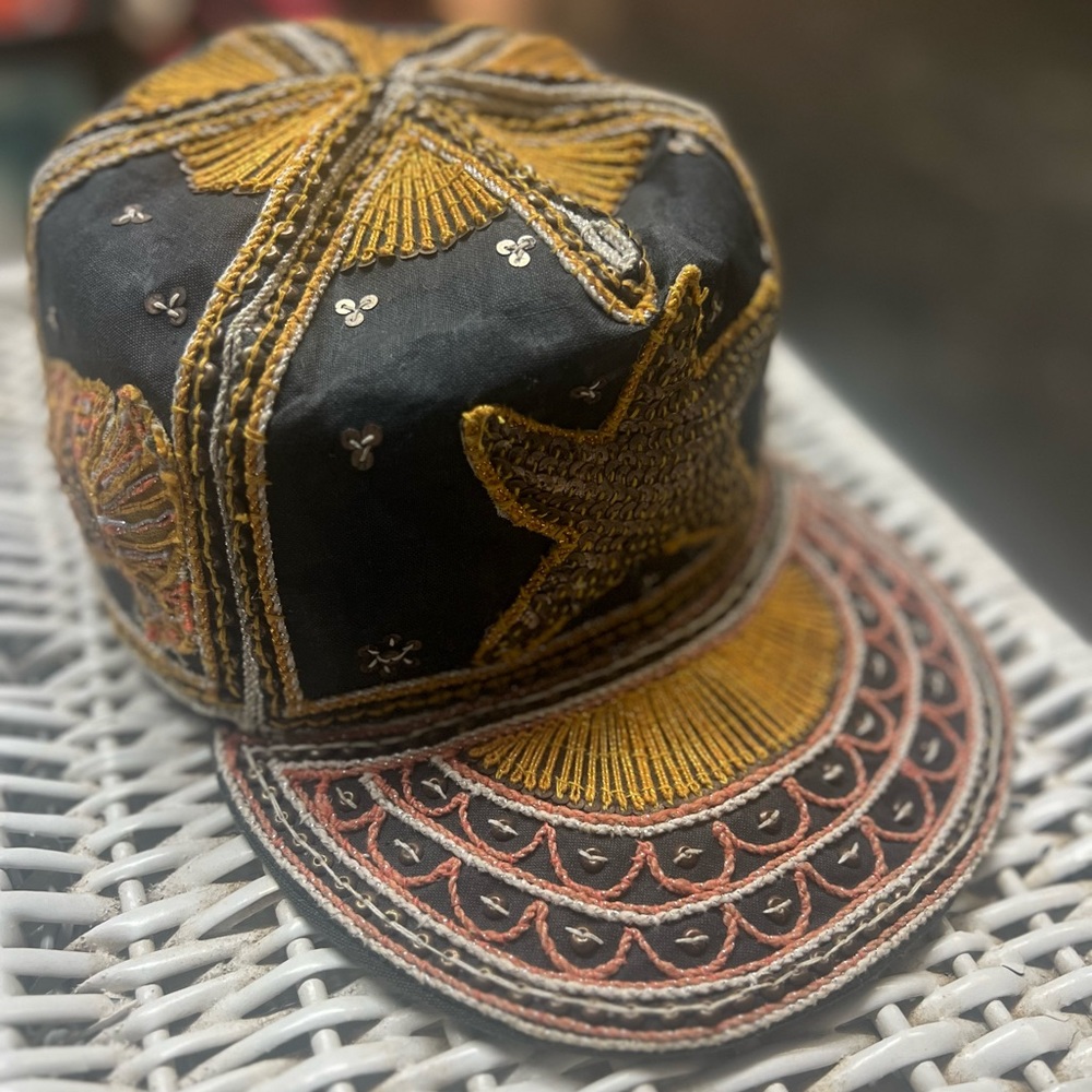 Vintage Myanmar Handmade Embroidered Hat/Cap